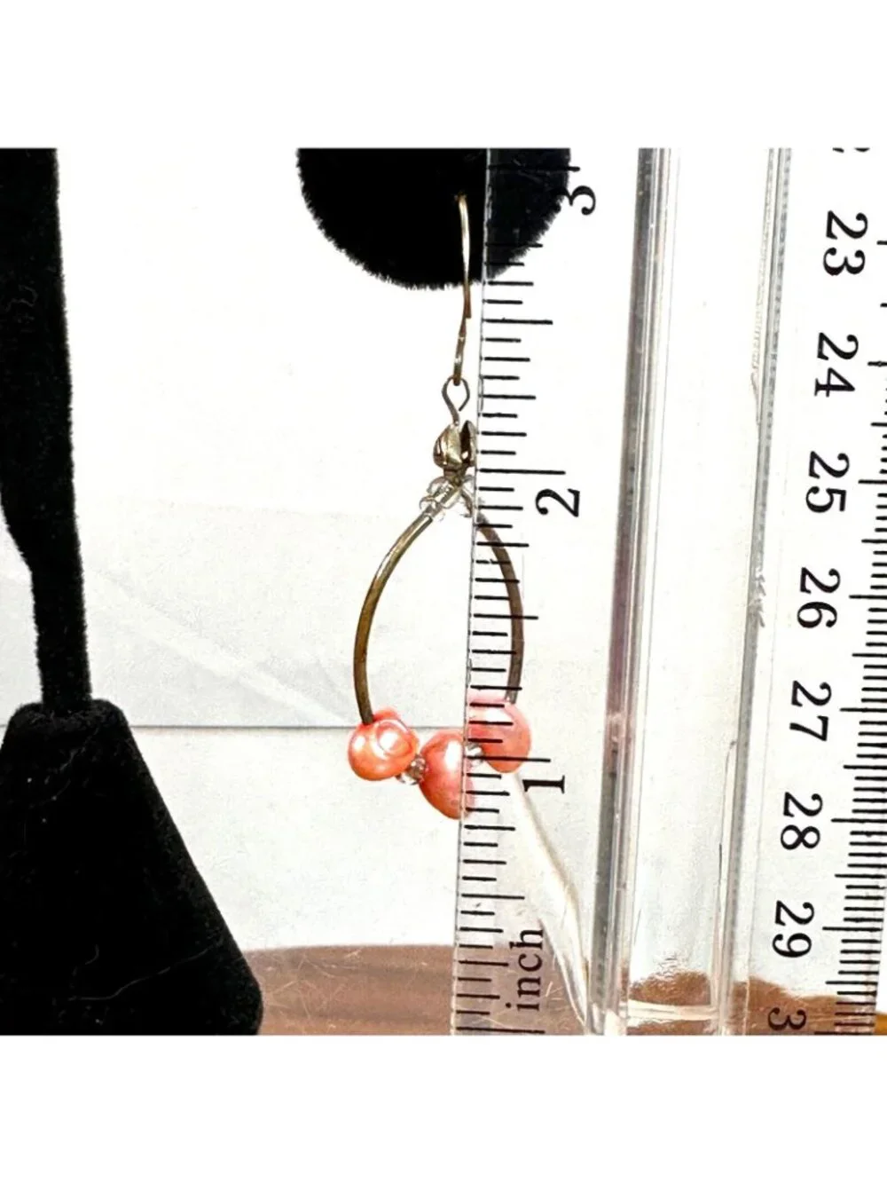 Liquid Silver Fresh Water Peach Pearls Dangle Earrings Tested Non-Reactive